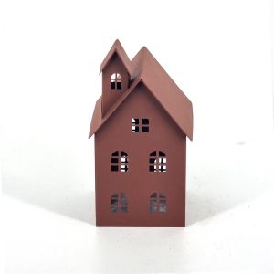 Kersthuis metaal Bruin